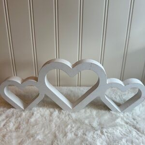White Heart-Shaped Decorative Piece